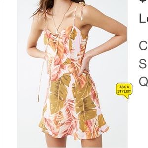 NWT F21 Hawaiian Leaf Print Mini Dress S